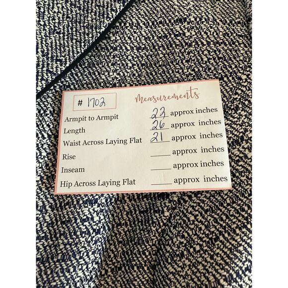 Jones Studio Separates Navy Blue & White Textured 3 Button Lined Blazer Size 16W - Picture 9 of 9